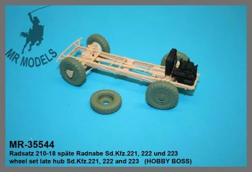 MR-35544 Radsatz 210-18 späte Radnabe Sd.Kfz.221, 222 und 223 (HOBBY BOSS)